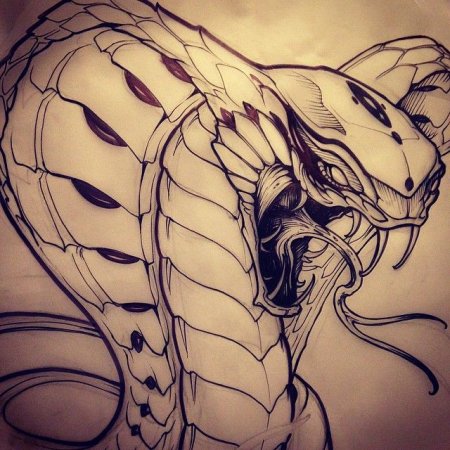 Тату змеиная голова