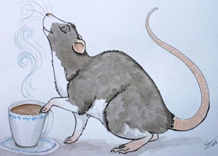 Крыса нарисованная милая