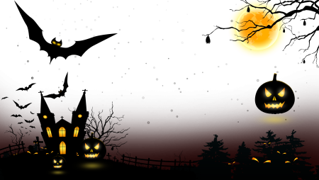 Хэллоуин на белом фоне