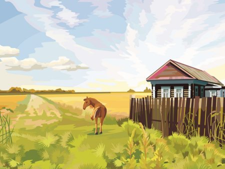 Деревня рисунок