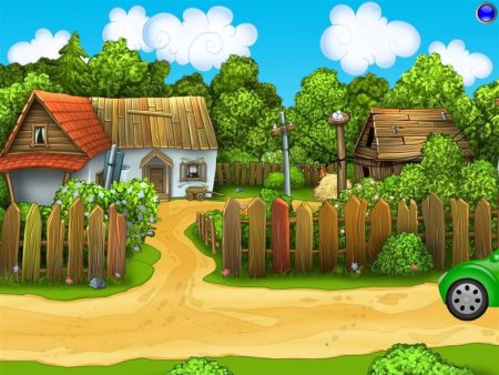 Деревенский домик мультяшный