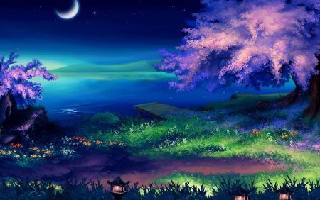 Сказочный ночной пейзаж