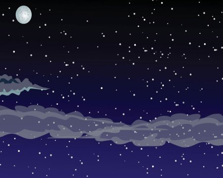 Ночное небо мультяшное