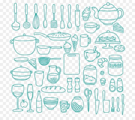 Паттерн кухонные принадлежности