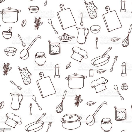 Паттерн кухонные принадлежности