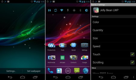 Стандартные темы Sony Xperia z1