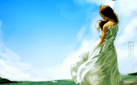 Девушка в платье рисунок