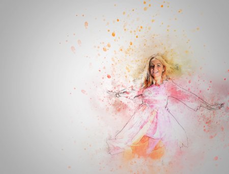 Девушка Весна акварель