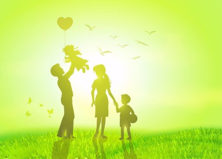Красивый фон семья