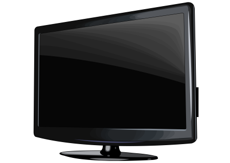 Плоский телевизор сбоку вектор