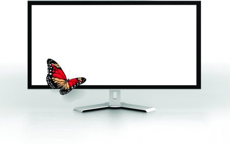 Монитор на белом фоне