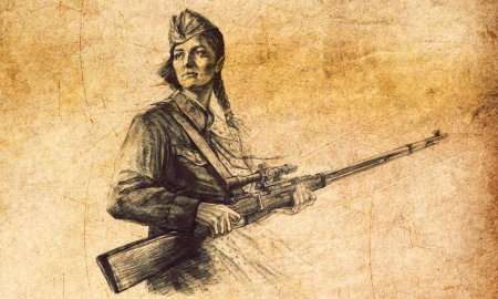 Женщина на войне рисунок