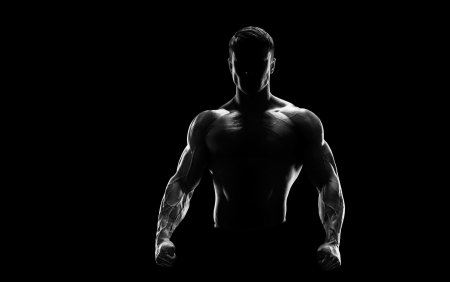 Тело на черном фоне