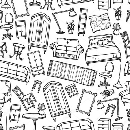 Паттерн мебель бесшовный