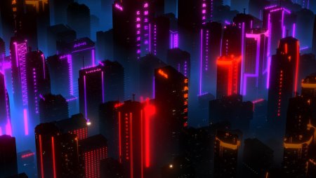 Киберпанк Сити неон 4k