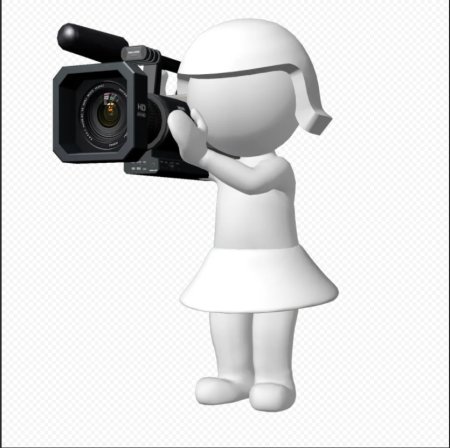 Видеокамера на белом фоне