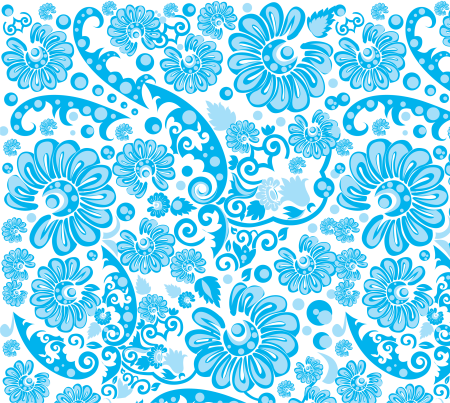 Голубой фон с узорами