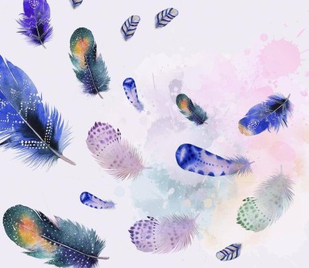 Акварельные перья фон