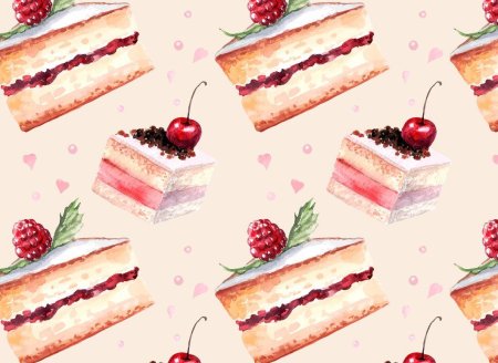 Торт акварель вектор