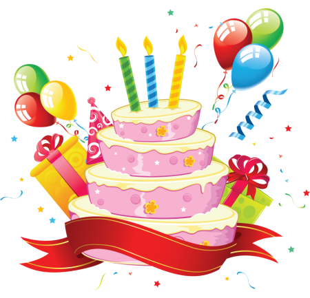 Тортик с днем рождения на прозрачном фоне