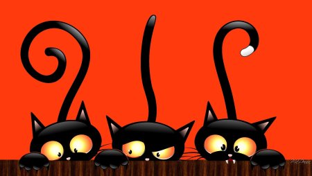 Обои на рабочий стол кошки нарисованные