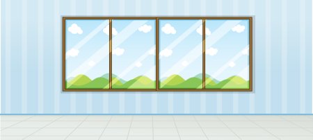 Мультяшная комната с окном