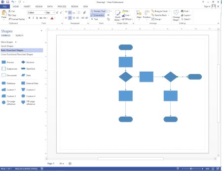 Блок схемы в Visio 2016