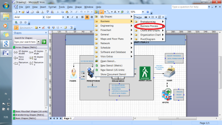 Инструменты программы Microsoft Visio