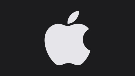 Знак Apple на черном фоне