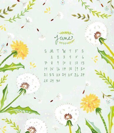 Летний фон для календаря