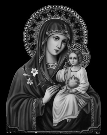 Икона Богоматери Казанская гравировка