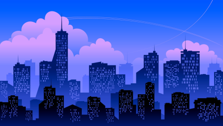 Силуэты домов города