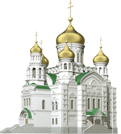 Церковь на белом фоне