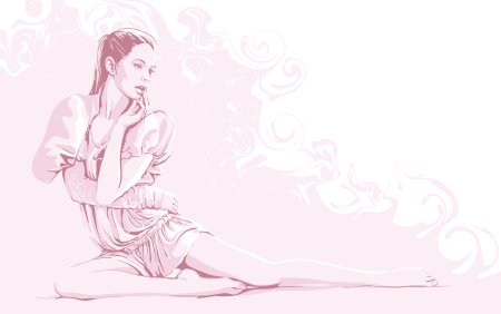 Фон с девушкой нарисованной