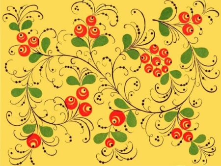 Хохломская роспись под ягодку