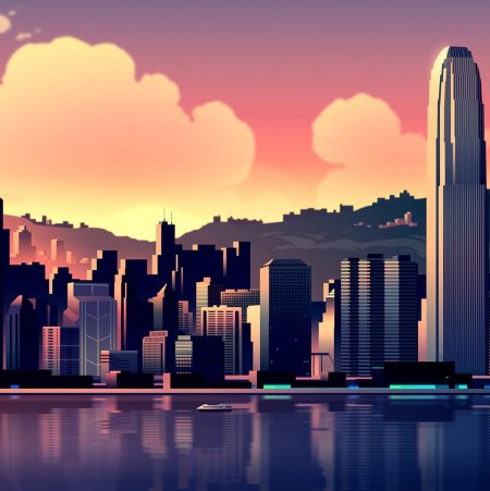 Фон с городом на заднем плане