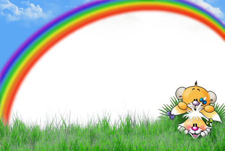 Детский фон с радугой