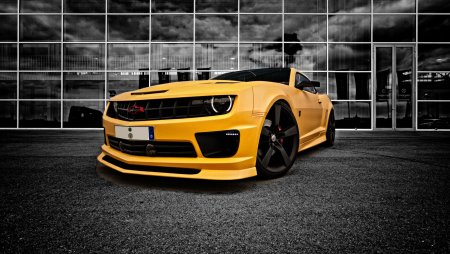 Шевроле Камаро желтый 1920x1080