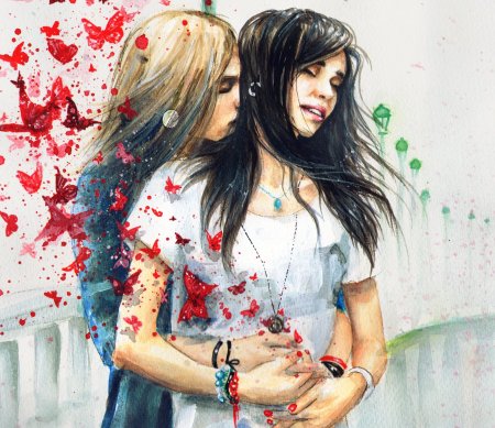 Две девушки рисунок