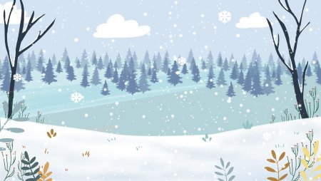 Зимний лес рисунок