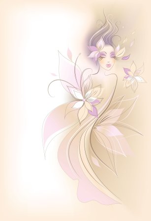 Силуэт девушки в пастельных тонах