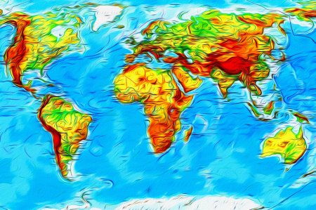 Карта мира рисунок