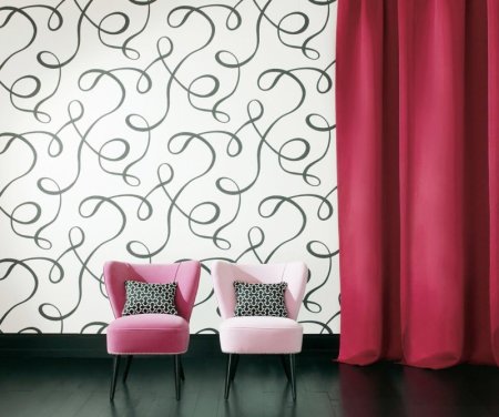 Узорные обои в интерьере