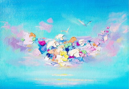 Картины в розово голубых тонах