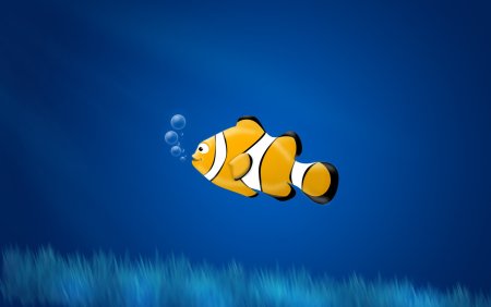 Рыбка на синем фоне