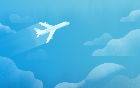 Самолет в небе вектор