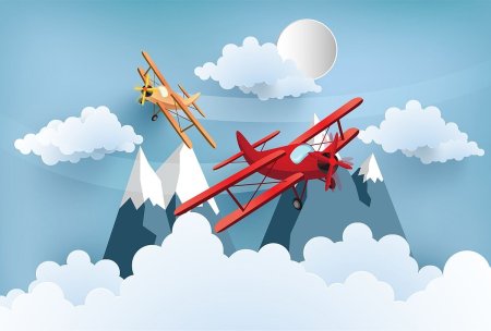 Самолет над облаками