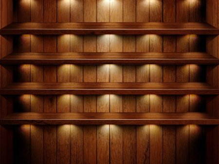 Стена бревенчатая с полками