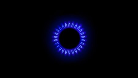 Газовая плита на черном фоне