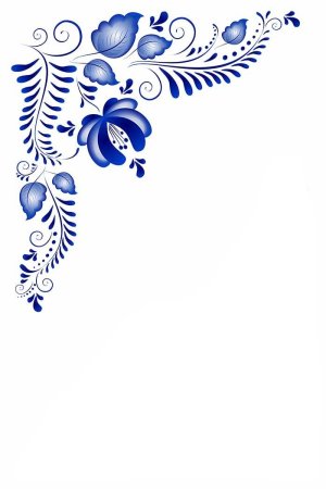 Рамка в стиле гжельской росписи